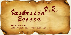 Vaskrsija Rašeta vizit kartica